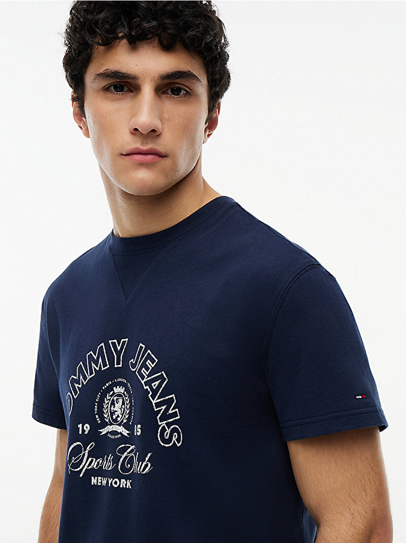 Erkek TJM Regular Crest Club T-shirt Lacivert DM0DM23175C1G