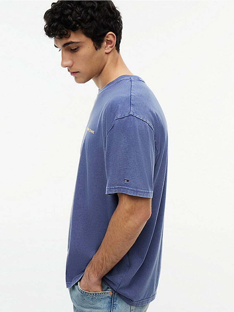 Erkek TJM Regular Repeat T-shirt Mavi DM0DM23180C6Q
