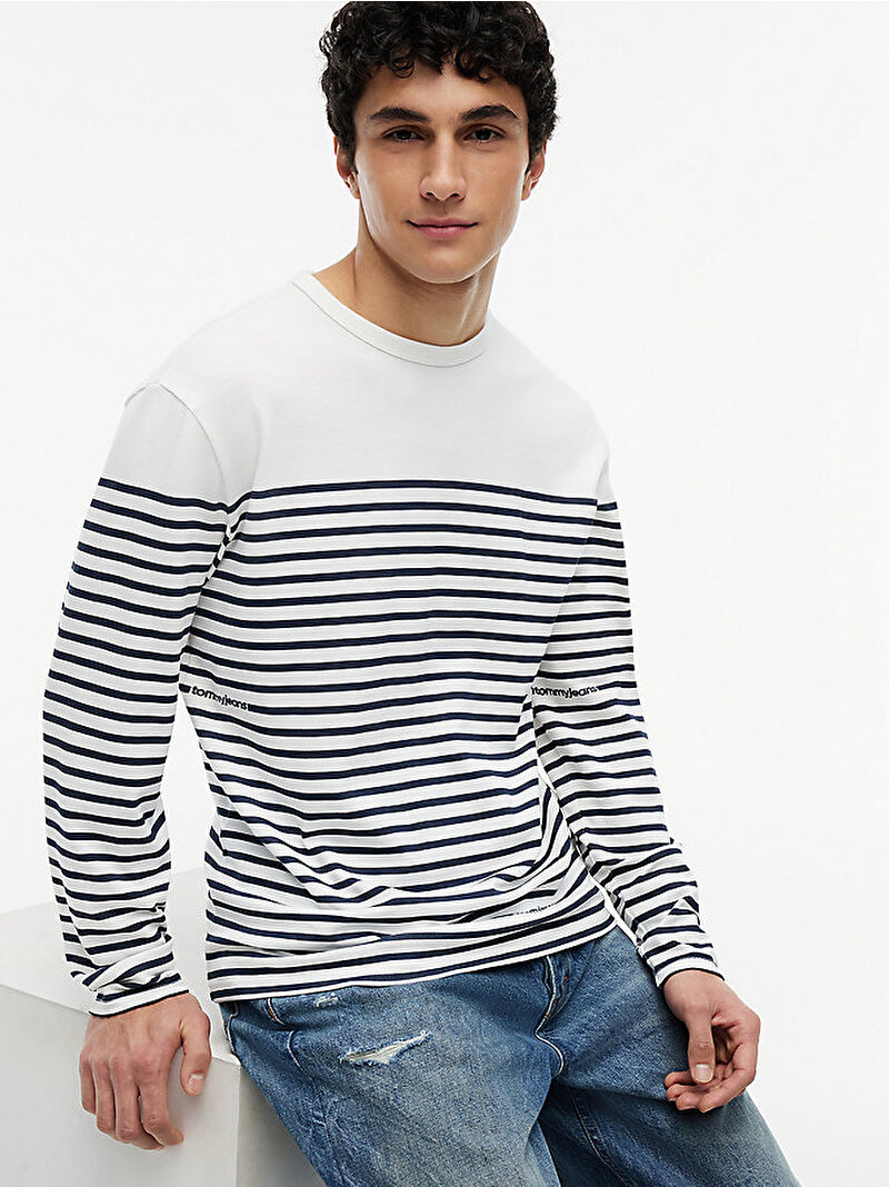 Erkek TJM Regular Branded T-shirt Beyaz DM0DM23183YBH