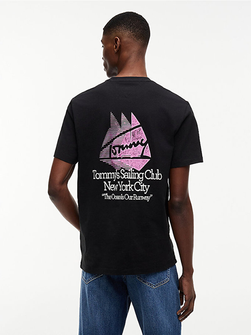 Erkek TJM Relax Sailboat T-shirt Siyah DM0DM23184BDS