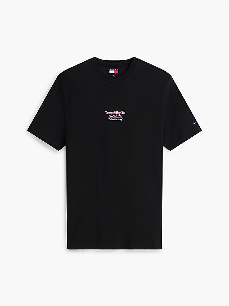 Erkek TJM Relax Sailboat T-shirt Siyah DM0DM23184BDS
