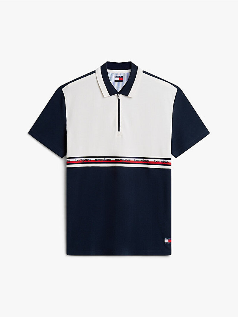 Erkek TJM Relax Tape Zip Polo T-shirt Çok renkli DM0DM23242YBH