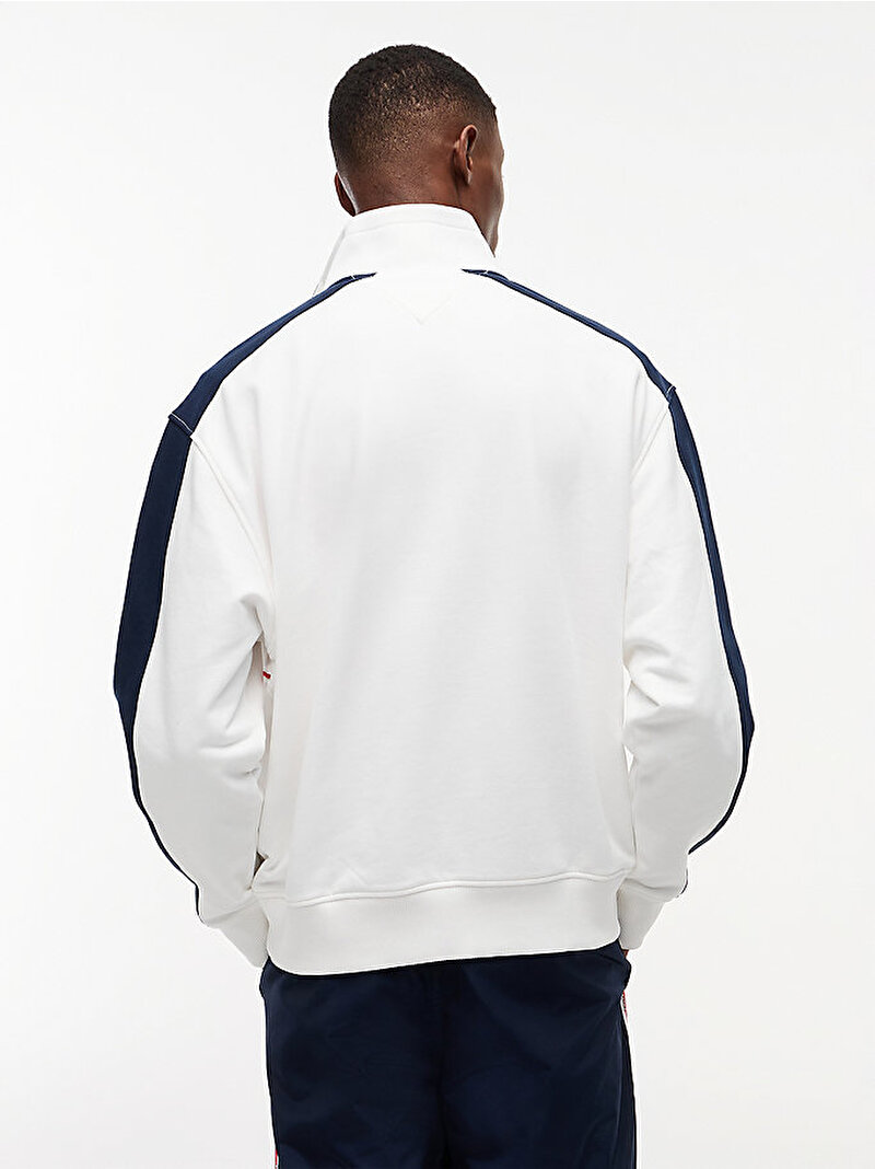 Erkek TJM Relax Colorblock Sweatshirt Ekru DM0DM23244YBL