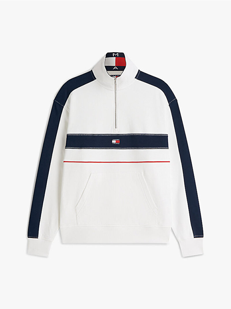 Erkek TJM Relax Colorblock Sweatshirt Ekru DM0DM23244YBL