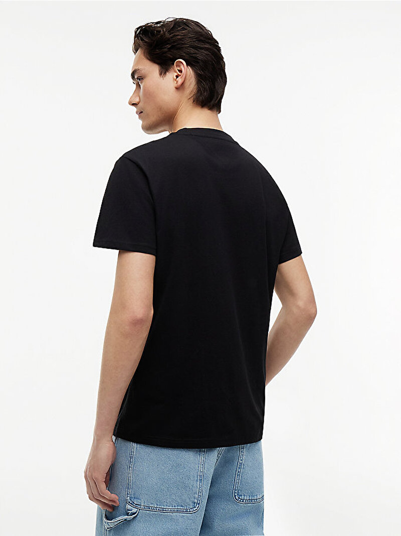 Erkek TJM Slim Graphic T-shirt Siyah DM0DM23376BDS