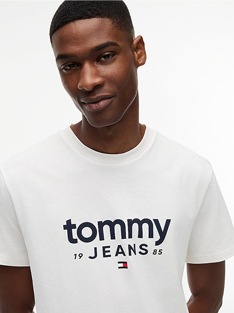 Erkek TJM Slim Graphic T-shirt Beyaz DM0DM23376YBH