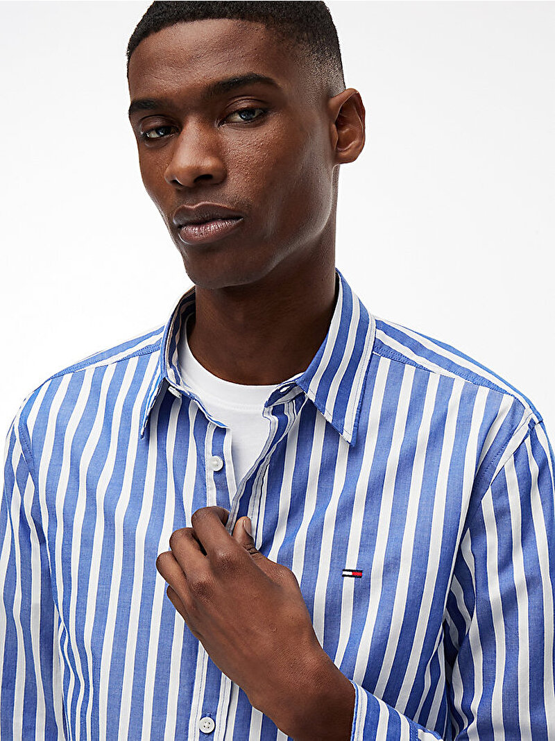 Erkek TJM Regular Poplin Patte Gömlek Lacivert DM0DM23414C63