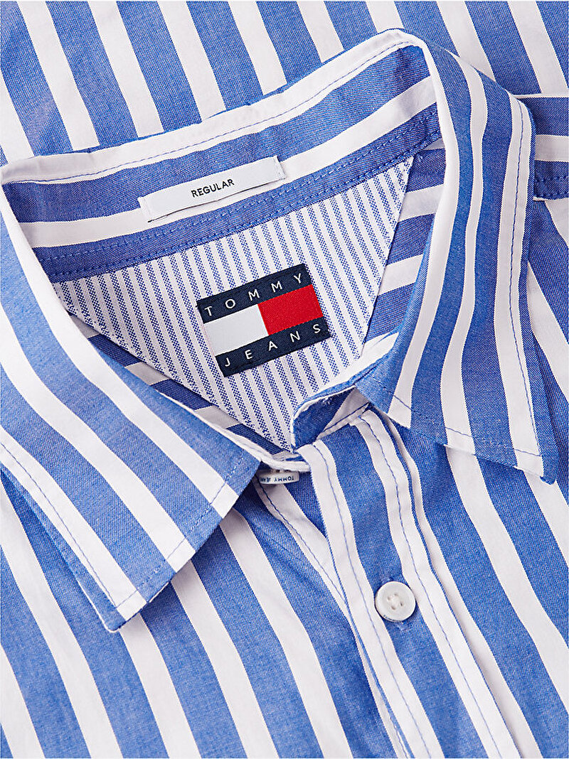 Erkek TJM Regular Poplin Patte Gömlek Lacivert DM0DM23414C63