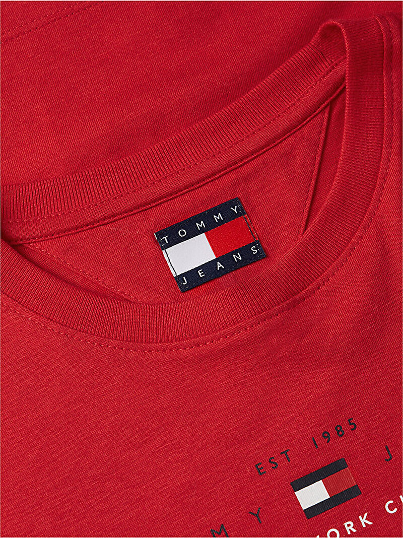 Kadın TJW Regular Linear T-shirt Kırmızı DW0DW22789XK9