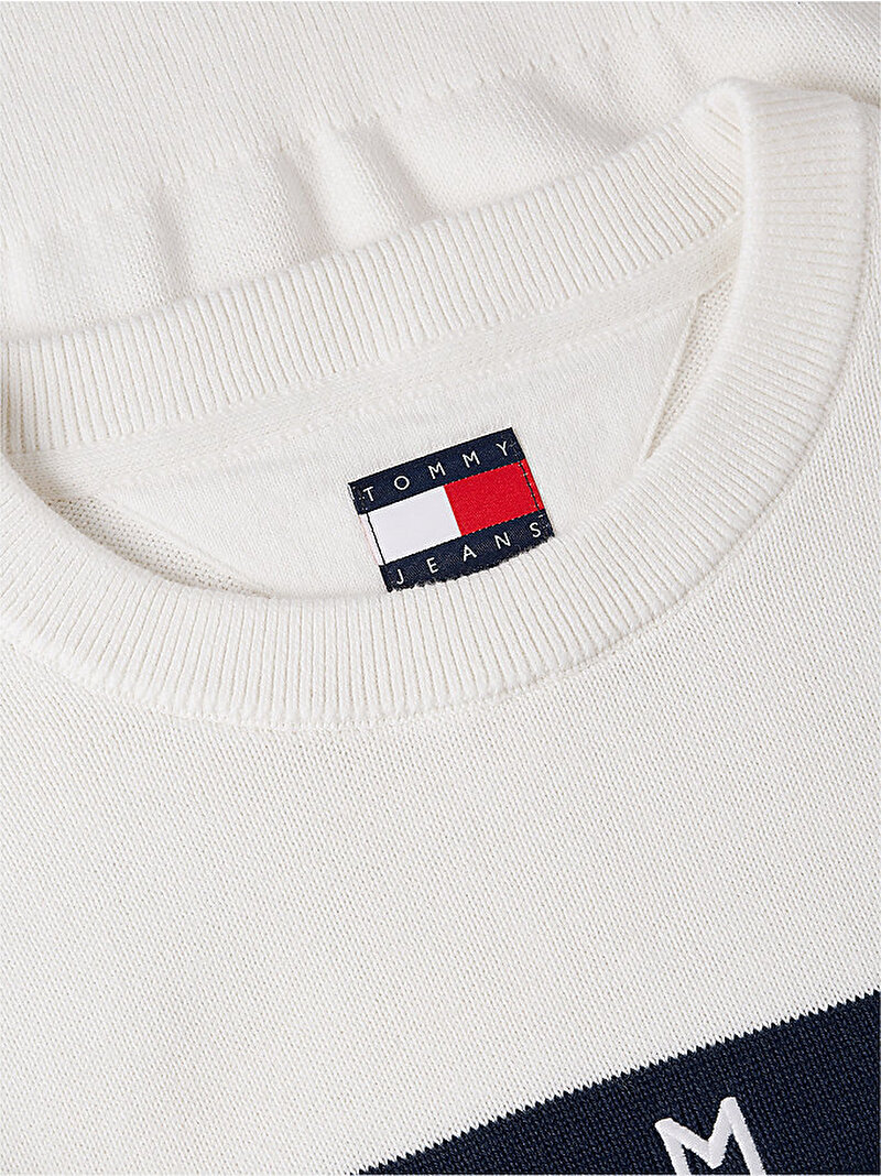 Kadın TJW Flag Crew Neck Kazak Beyaz DW0DW22930YBH