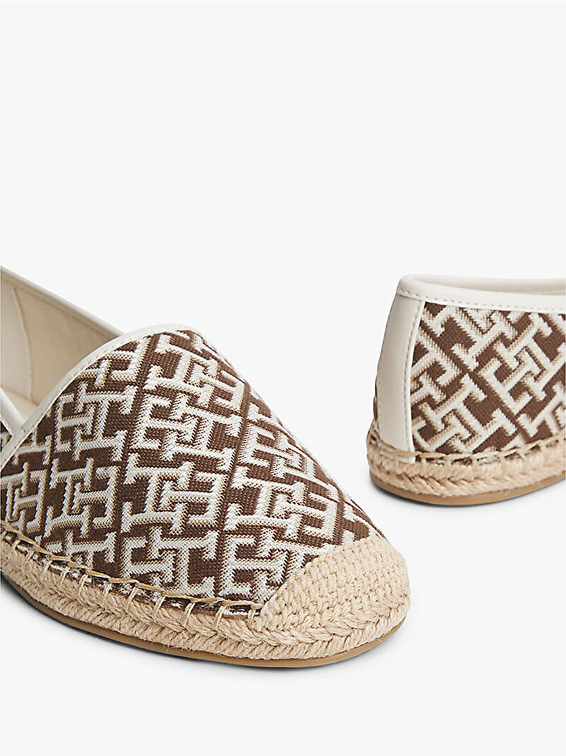 Kadın TH Monogram Jacquard Espadril Kahverengi FW0FW09501GSZ