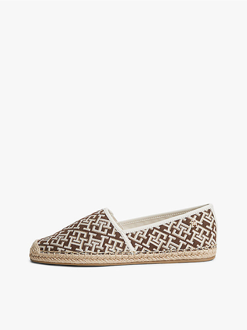 Kadın TH Monogram Jacquard Espadril Kahverengi FW0FW09501GSZ