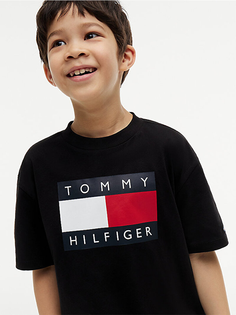 Erkek Çocuk Heritage Printed T-shirt Siyah KB0KB10340BDS