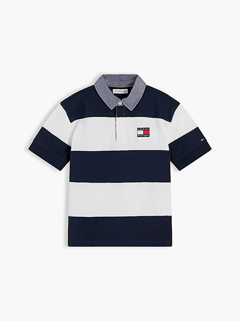 Erkek Çocuk Contrast Collar Rugby Polo T-shirt Lacivert KB0KB10473C1G