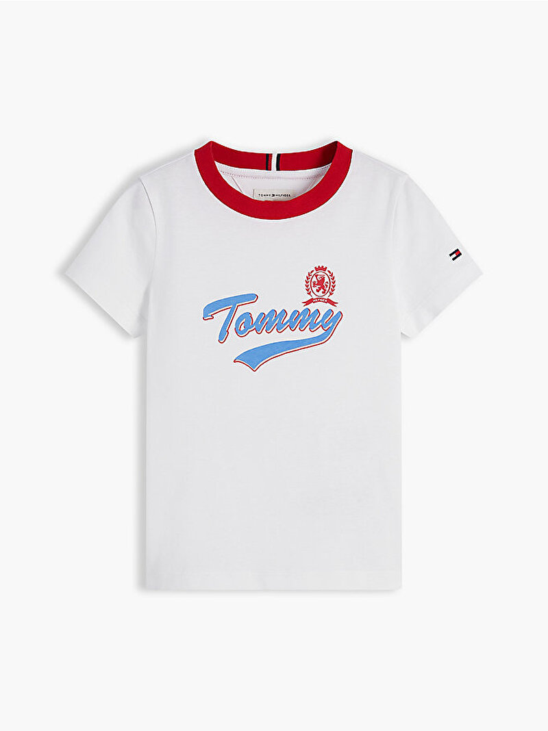 Erkek Çocuk Tommy Crest T-shirt Beyaz KB0KB10511YBR