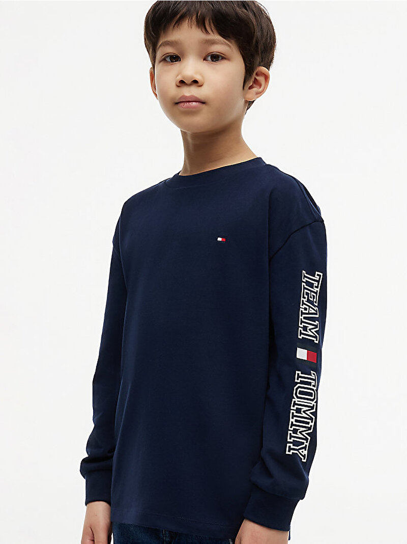 Erkek Çocuk Team Tommy Graphic T-shirt Lacivert KB0KB10512C1G