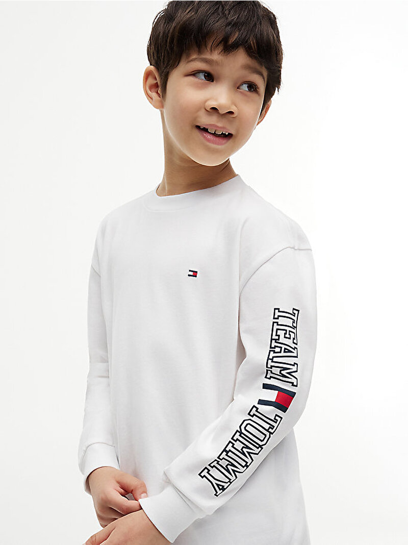 Erkek Çocuk Team Tommy Graphic T-shirt Beyaz KB0KB10512YBR