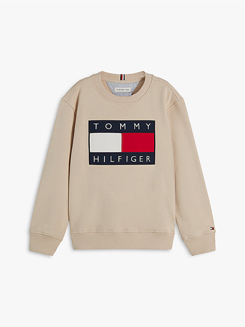 Çocuk Unisex Heritage Flag Sweatshirt Bej KS0KS00709ACI