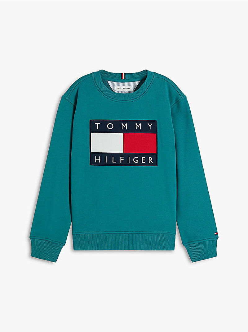 Çocuk Unisex Heritage Flag Sweatshirt Yeşil KS0KS00709CT3