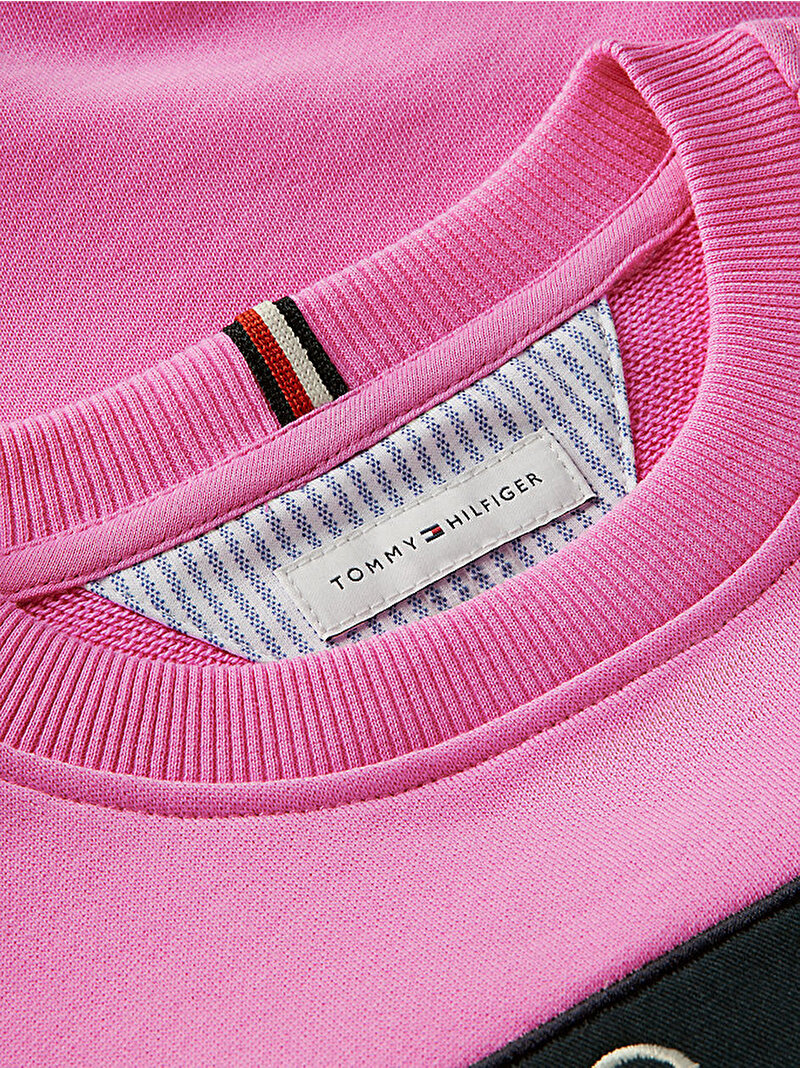 Çocuk Unisex Heritage Flag Sweatshirt Pembe KS0KS00709TOU