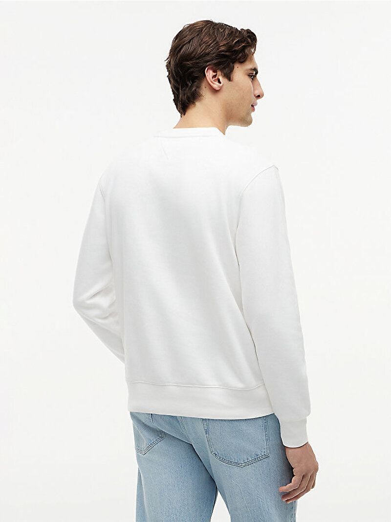 Erkek Tommy Logo Sweatshirt Beyaz MW0MW11596YBR