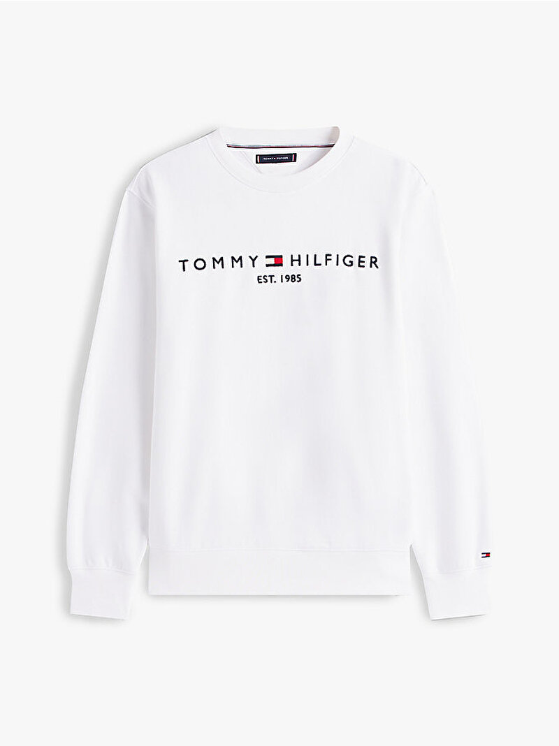 Erkek Tommy Logo Sweatshirt Beyaz MW0MW11596YBR