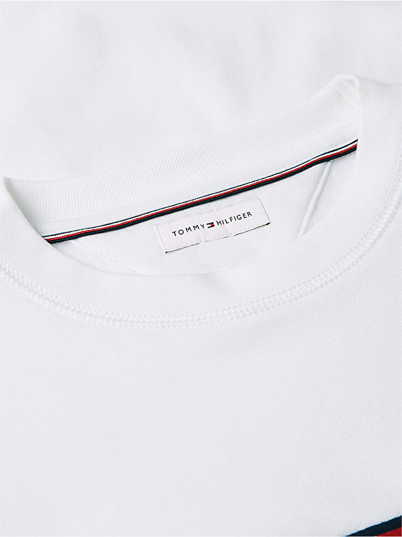 Erkek Tommy Logo Sweatshirt Beyaz MW0MW11596YBR
