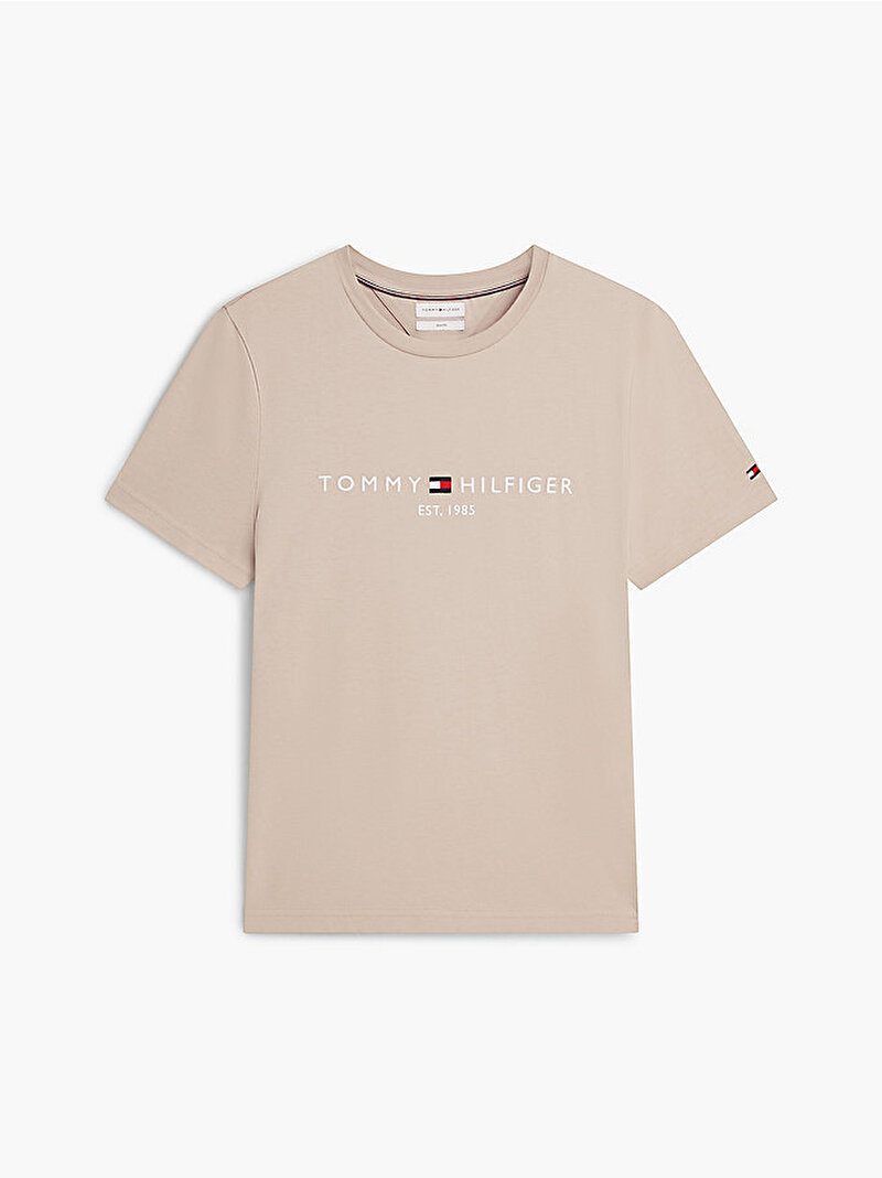 Erkek Tommy Logo T-shirt Bej MW0MW11797AEG