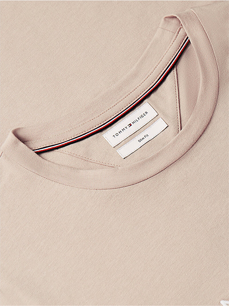 Erkek Tommy Logo T-shirt Bej MW0MW11797AEG