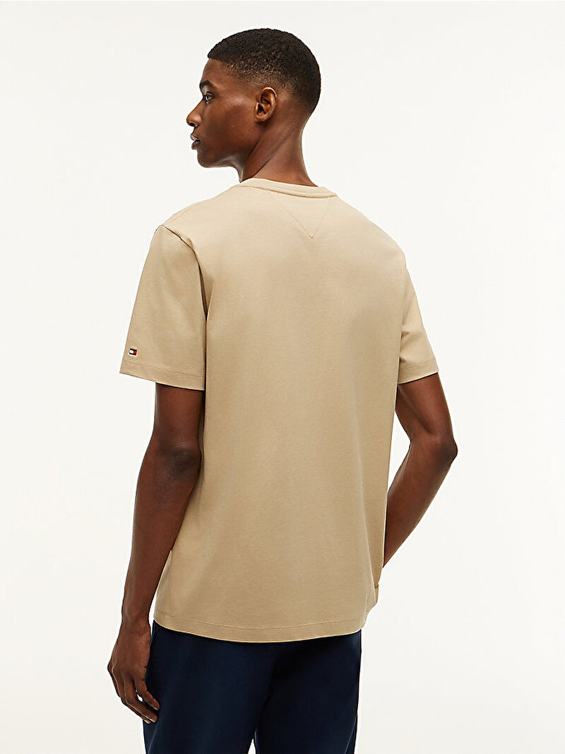 Erkek Script Logo T-shirt Bej MW0MW33691AEG