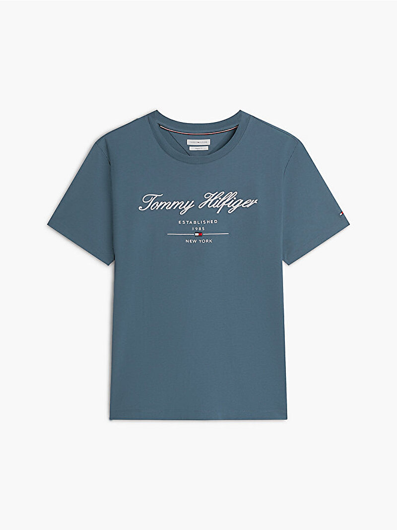 Erkek Script Logo T-shirt Mavi MW0MW33691DBZ