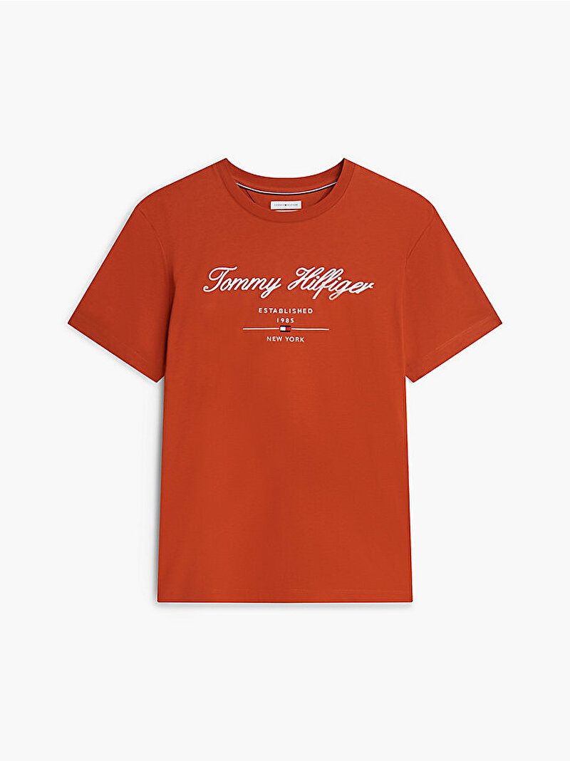 Erkek Script Logo T-shirt Turuncu MW0MW33691S0F