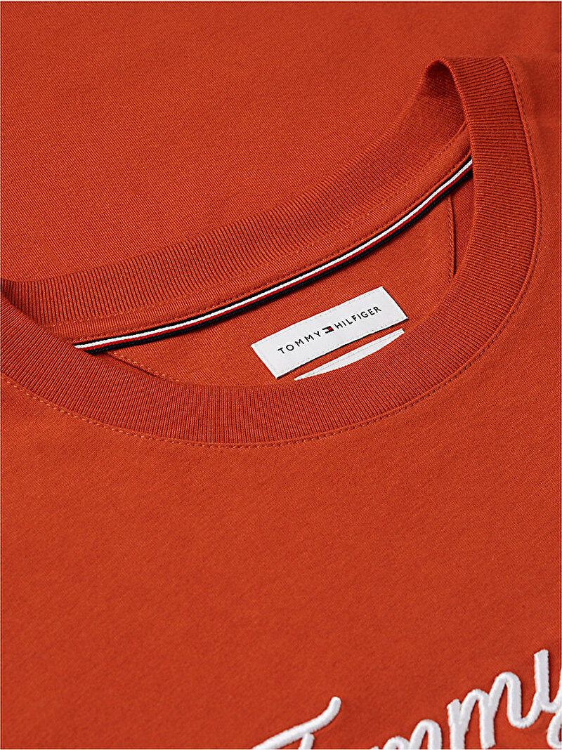 Erkek Script Logo T-shirt Turuncu MW0MW33691S0F