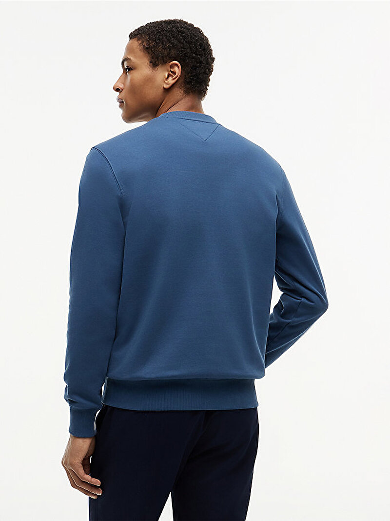Erkek Essential Terry Crew Sweatshirt Mavi MW0MW37237DBZ