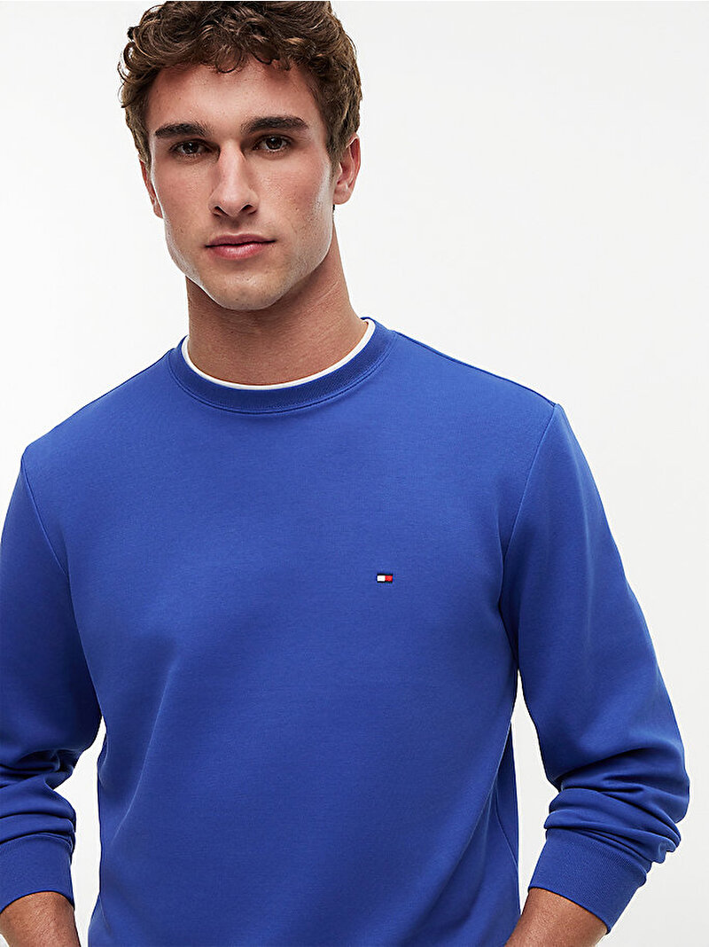 Erkek Essential Intechno Sweatshirt Mavi MW0MW37241C6Z