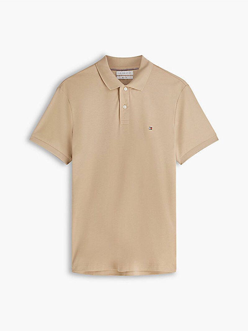 Erkek Liquid Cotton Regular Polo T-shirt Bej MW0MW39994ABS