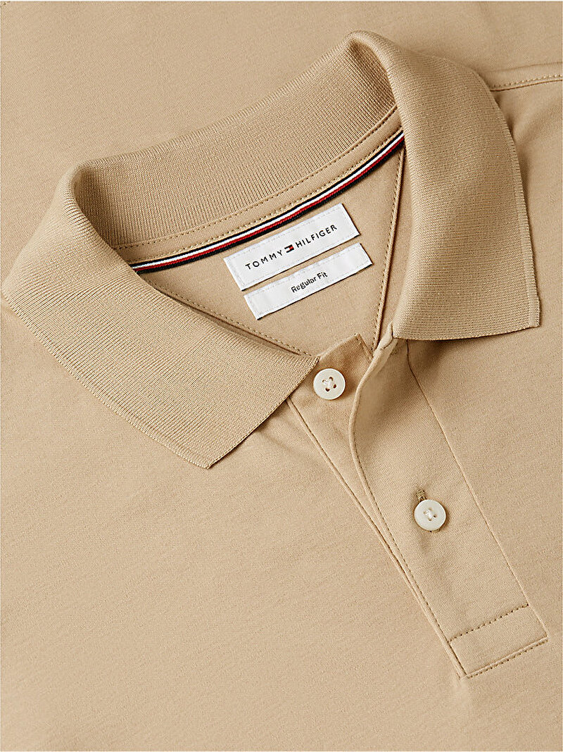Erkek Liquid Cotton Regular Polo T-shirt Bej MW0MW39994ABS