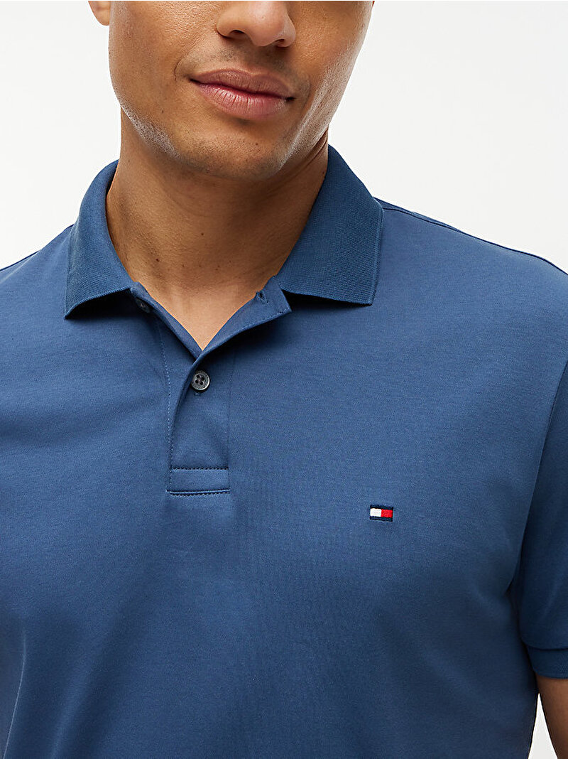 Erkek Soft Touch Interlock Polo T-shirt Mavi MW0MW39994DBZ