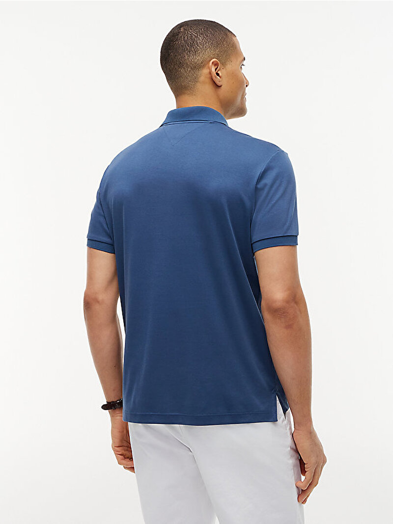 Erkek Soft Touch Interlock Polo T-shirt Mavi MW0MW39994DBZ