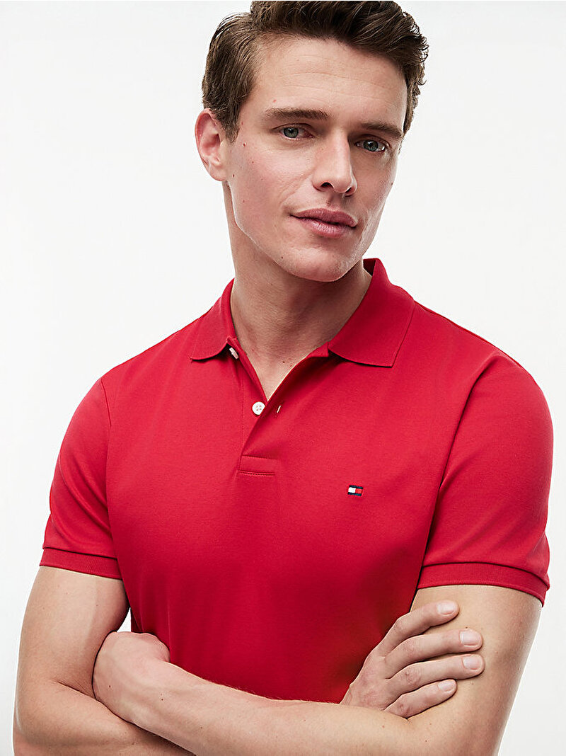 Erkek Soft Touch Interlock Polo T-shirt Kırmızı MW0MW39994XLD