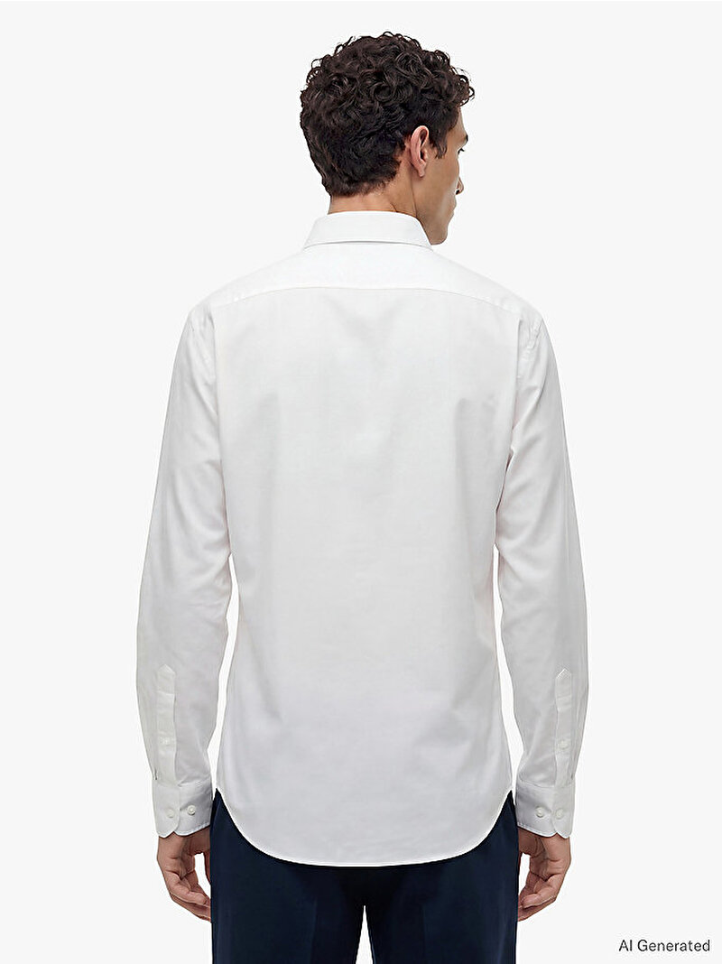 Erkek Oxford Solid Gömlek Beyaz MW0MW42936YBR