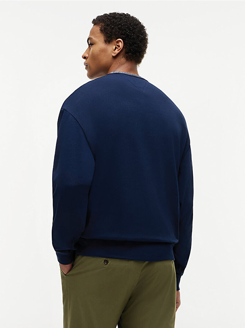 Erkek Nautical Tipped Sweatshirt Lacivert MW0MW43187DCC