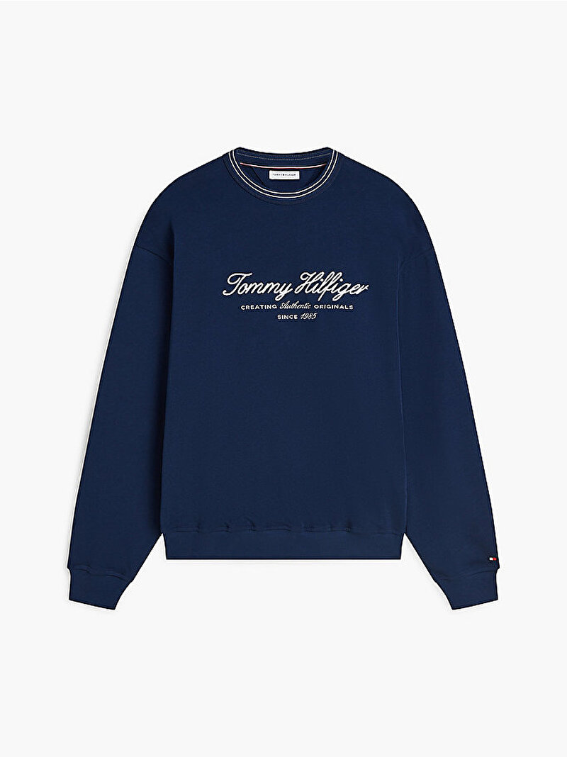 Erkek Nautical Tipped Sweatshirt Lacivert MW0MW43187DCC