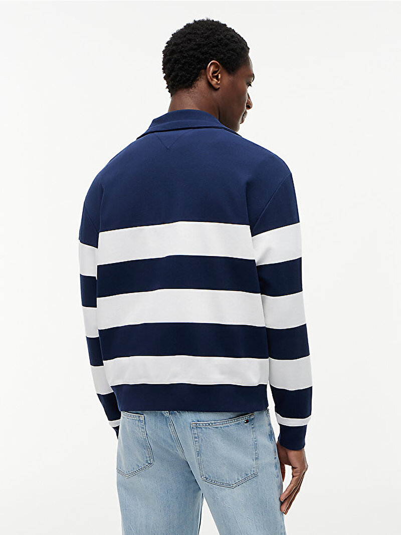 Erkek Nautical Block Stripe Sweatshirt Lacivert MW0MW43190DCC
