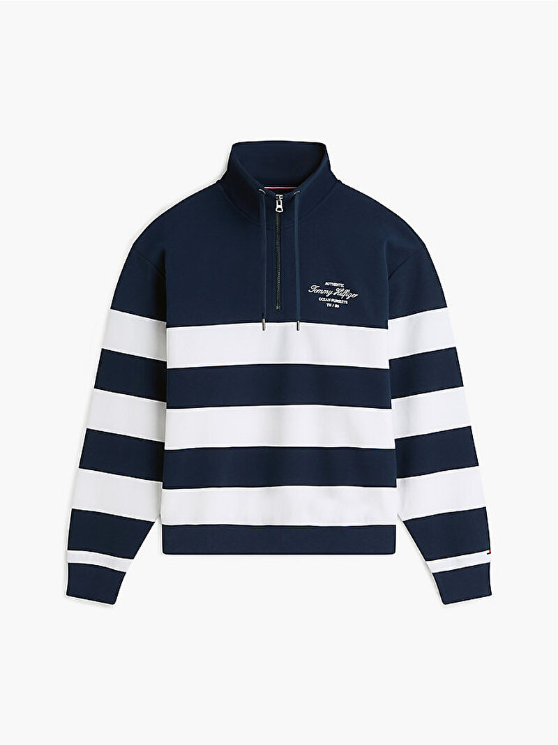 Erkek Nautical Block Stripe Sweatshirt Lacivert MW0MW43190DCC