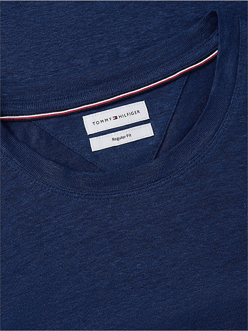 Erkek Linen Regular T-shirt Lacivert MW0MW43194DCC