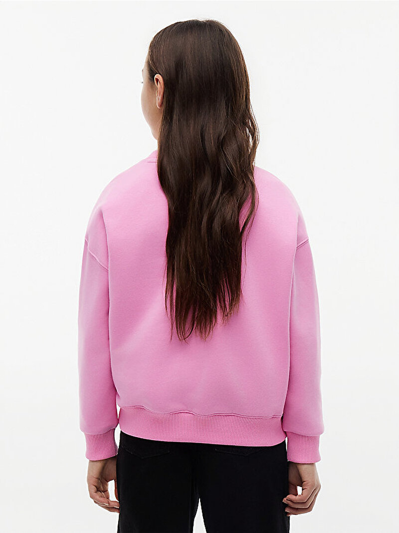 Kız Çocuk Tommy Rhinestone Sweatshirt Pembe KG0KG09490TOU