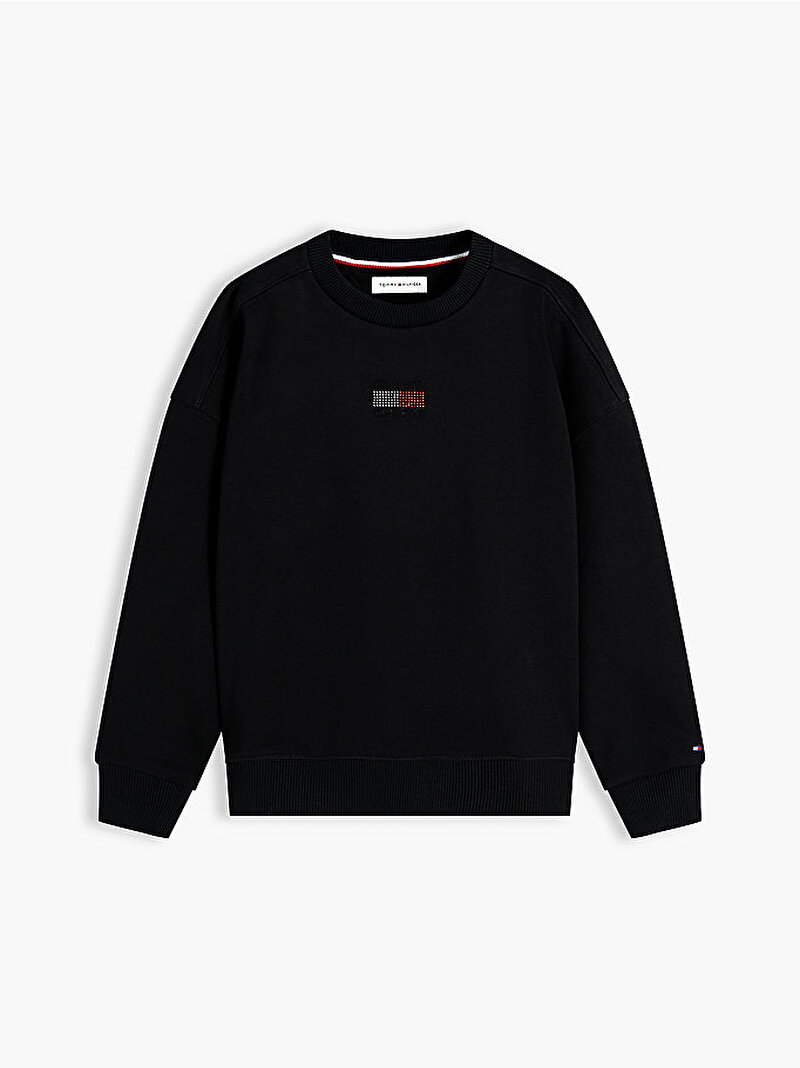 Kız Çocuk Tommy Rhinestone Sweatshirt Siyah KG0KG09490BDS