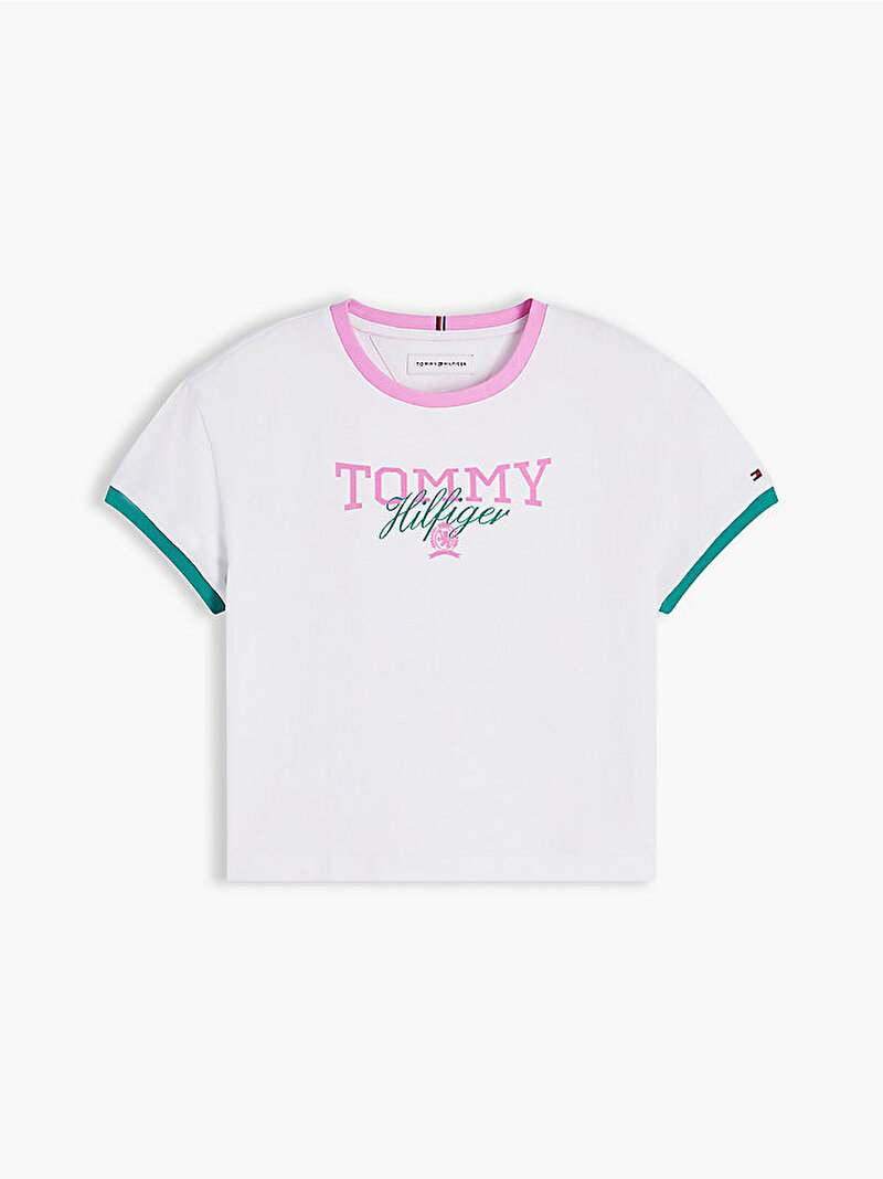 Kız Çocuk Tommy Crest T-shirt Beyaz KG0KG09459YBR