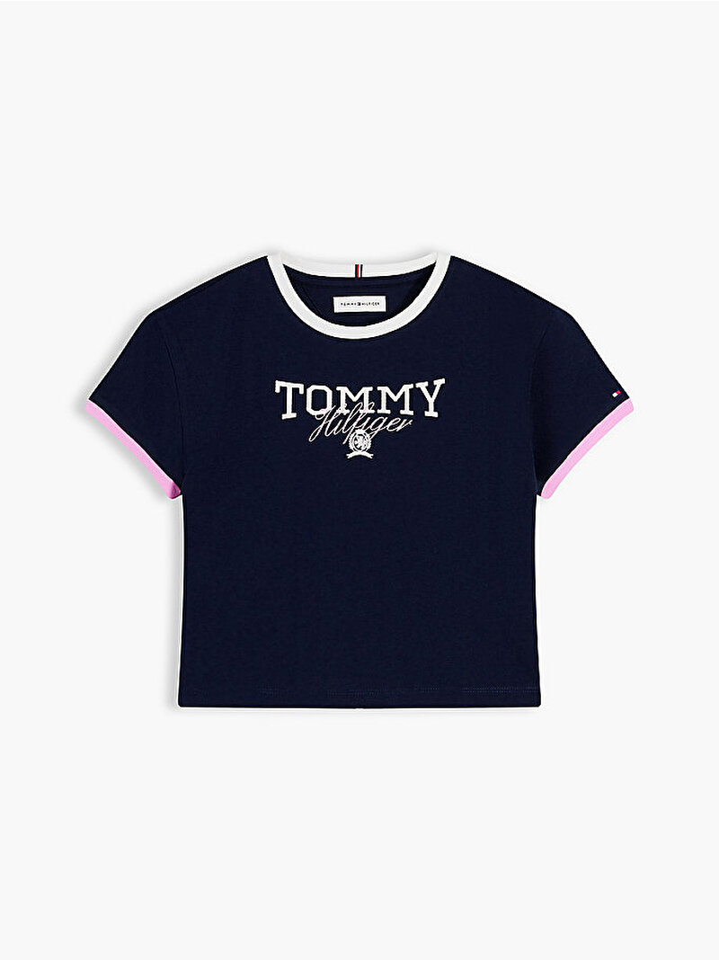 Kız Çocuk Tommy Crest T-shirt Lacivert KG0KG09459C1G